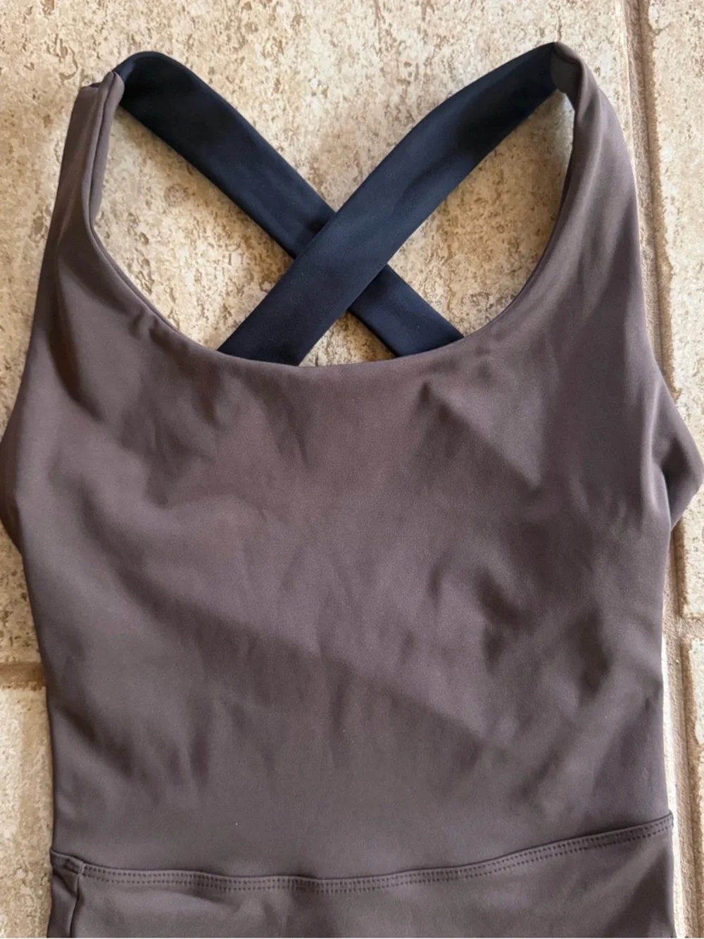 Heros Active‎ Brown Bodysuit Women’s Size Small Workout Jumpsuit Skinny Leg Gym